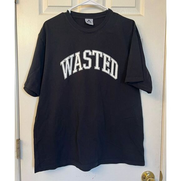 NWOT Wasted Collective “WASTED” Black Men’s T-Shirt Size Large - Picture 1 of 8